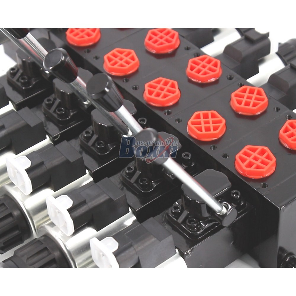 High Pressure DCV56 Solenoid 5 Spool Sectional Hydraulic Valve detail image